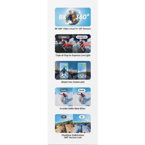 Insta360 X5 8K 360 Action Camera Essentials Bundle (CINSAAHA/X504)