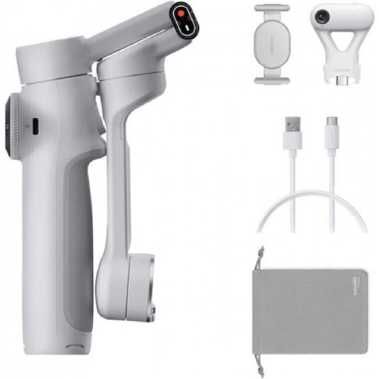 Insta360 Flow 2 AI Tracker Bundle Gray - A.I. Powered Gimbal Stabilzer for Smartphone