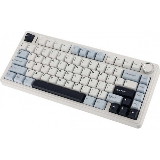 Aula F75 Ασύρματο Gaming Πληκτρολόγιο 75% με LEOBOG Reaper διακόπτες και RGB φωτισμό (Αγγλικό US) Λευκό