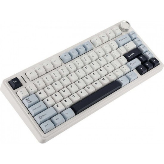 Aula F75 Ασύρματο Gaming Πληκτρολόγιο 75% με LEOBOG Reaper διακόπτες και RGB φωτισμό (Αγγλικό US) Λευκό