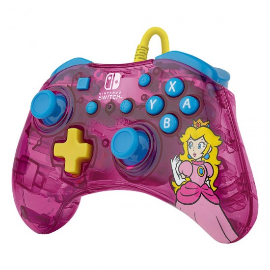 PDP Rock Candy Super Mario Princess Wired Controller for Switch (500-181-PCH) Pink/Blue