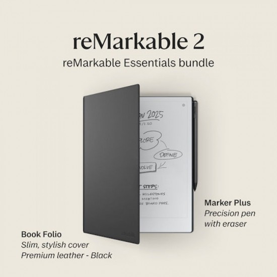 ReMarkable 2 10.3” Paper Tablet με Marker Plus και Δερμάτινη Premium Θήκη - Μαύρο