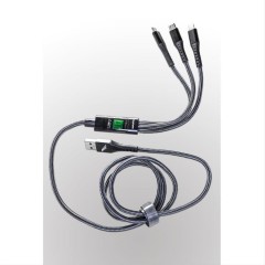 Keanos LED USB to Type-C / micro USB Cable 1.2m Μαύρο