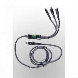 Keanos LED USB to Type-C / micro USB Cable 1.2m Μαύρο