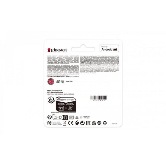 Kingston Canvas Select Plus microSDXC 64GB U1 A1 100MB/s (SDCS3/64GBSP)