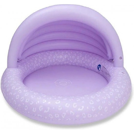 Swim Essentials Φουσκωτή Πισίνα Μωρού με σκιαστρο 100 εκ Lila Leopard