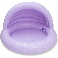 Swim Essentials Φουσκωτή Πισίνα Μωρού με σκιαστρο 100 εκ Lila Leopard