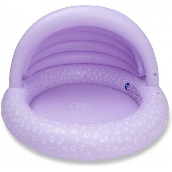 Swim Essentials Φουσκωτή Πισίνα Μωρού με σκιαστρο 100 εκ Lila Leopard