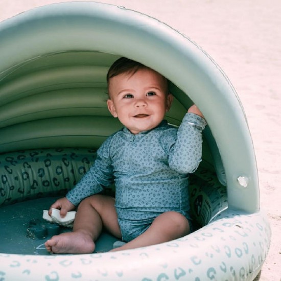 Swim Essentials Φουσκωτή πισίνα με ηλιοροφή O100εκ. Green Leopard (1+ ετών) SWE-2023SE506