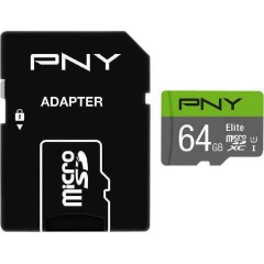 PNY Elite microSDXC 64GB Class 10 U1 UHS-I με αντάπτορα (P-SDUX64U185GW-GE)