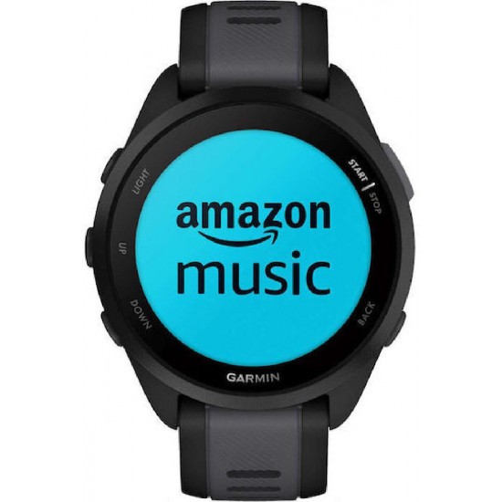 Garmin Forerunner 165 Music 43mm Αδιάβροχο Smartwatch με Παλμογράφο (Black/Slate Gray) 010-02863-30