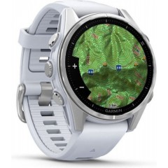 Garmin Fenix 8 Stainless Steel 43mm Αδιάβροχο Smartwatch με Παλμογράφο (010-02903-00) Whitestone