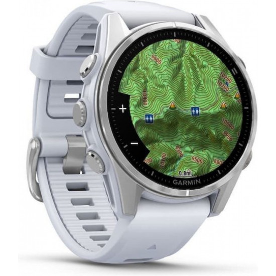 Garmin Fenix 8 Stainless Steel 43mm Αδιάβροχο Smartwatch με Παλμογράφο (010-02903-00) Whitestone