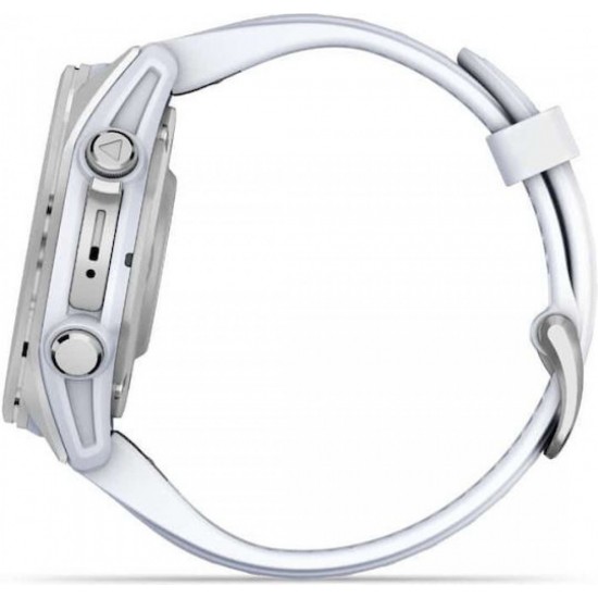 Garmin Fenix 8 Stainless Steel 43mm Αδιάβροχο Smartwatch με Παλμογράφο (010-02903-00) Whitestone
