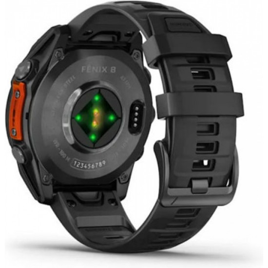 Garmin Fenix 8 Stainless Steel 47mm Αδιάβροχο Smartwatch με Παλμογράφο (010-02904-00) Slate Grey