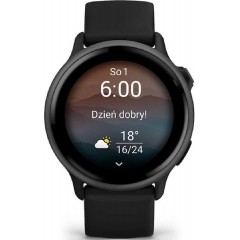 Garmin Vivoactive 6 Aluminium 42mm Αδιάβροχο Smartwatch με Παλμογράφο (010-02985-00) Slate with Black Band