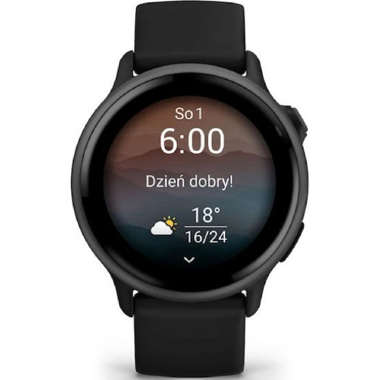 Garmin Vivoactive 6 Aluminium 42mm Αδιάβροχο Smartwatch με Παλμογράφο (010-02985-00) Slate with Black Band