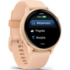 Garmin Vivoactive 6 Aluminium 42mm Αδιάβροχο Smartwatch με Παλμογράφο (010-02985-03) Pink Dawn Metallic
