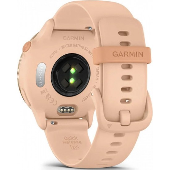 Garmin Vivoactive 6 Aluminium 42mm Αδιάβροχο Smartwatch με Παλμογράφο (010-02985-03) Pink Dawn Metallic