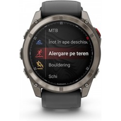 Garmin Fenix 8 Pro Titanium 51mm Αδιάβροχο Smartwatch με eSIM και Παλμογράφο (Graphite/Black Silicone)