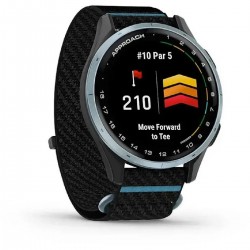 Garmin Approach J1 Cloud Blue Aluminum Bezel (010-03898-00) with Black/Azure ComfortFit Fabric Band
