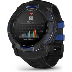 Garmin Instinct 3 AMOLED Aluminium 50mm Αδιάβροχο Smartwatch με Παλμογράφο (Black/Bolt Blue Band) 010-03020-03