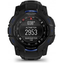 Garmin Instinct 3 AMOLED Aluminium 50mm Αδιάβροχο Smartwatch με Παλμογράφο (Black/Bolt Blue Band) 010-03020-03
