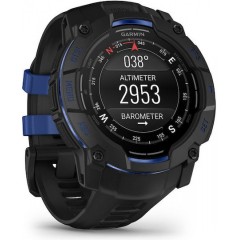 Garmin Instinct 3 AMOLED Aluminium 50mm Αδιάβροχο Smartwatch με Παλμογράφο (Black/Bolt Blue Band) 010-03020-03