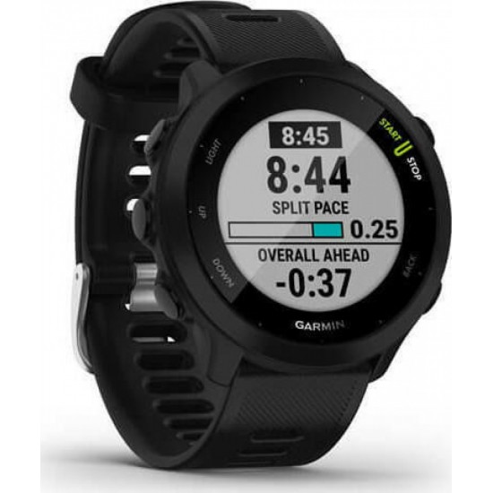 Garmin Forerunner 55 42mm Αδιάβροχο Smartwatch με Παλμογράφο (010-02562-14) Μαύρο