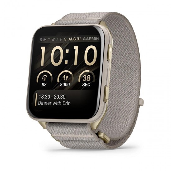 Garmin Venu X1 51.2 mm  (010-02980-09) with Titanium Caseback and French Grey Nylon Band Soft Gold