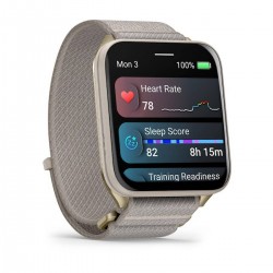 Garmin Venu X1 51.2 mm  (010-02980-09) with Titanium Caseback and French Grey Nylon Band Soft Gold