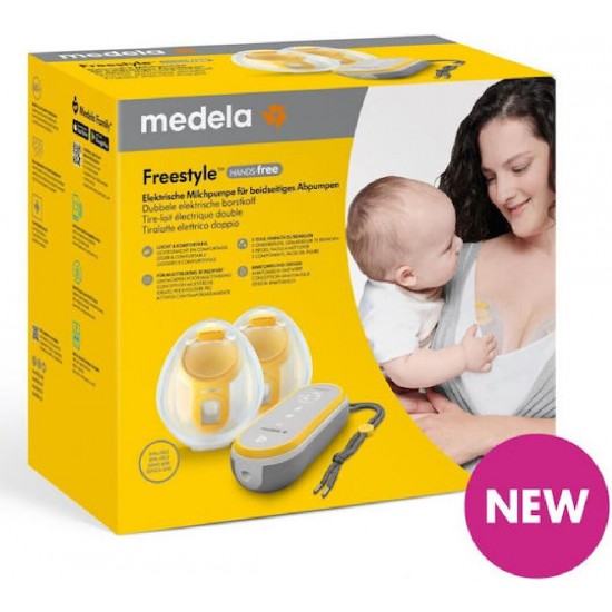 Medela Freestyle Hands Free Φορητό Διπλό Θήλαστρο Μπαταρίας και Ρεύματος Διάφανο