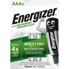 Energizer Power Plus Rechargable Battery AAA 700mAh (AAA-HR03) 2-Pack