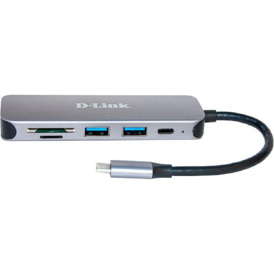 D-Link Hub 3 Θυρών USB 3.0 με σύνδεση USB-C (DUB-2325) Γκρι