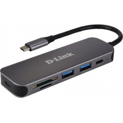 D-Link Hub 3 Θυρών USB 3.0 με σύνδεση USB-C (DUB-2325) Γκρι