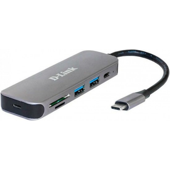 D-Link Hub 3 Θυρών USB 3.0 με σύνδεση USB-C (DUB-2325) Γκρι