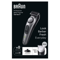 Braun Series 7 Beard Trimmer Μηχανή Επαναφορτιζόμενη (BT7420) Black / Space Grey