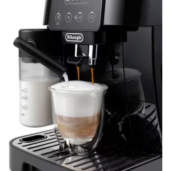 DeLonghi Magnifica Start Αυτόματη Μηχανή Espresso 1450W Πίεσης 15bar για Cappuccino με Μύλο Άλεσης (ECAM220.60.B) Μαύρη