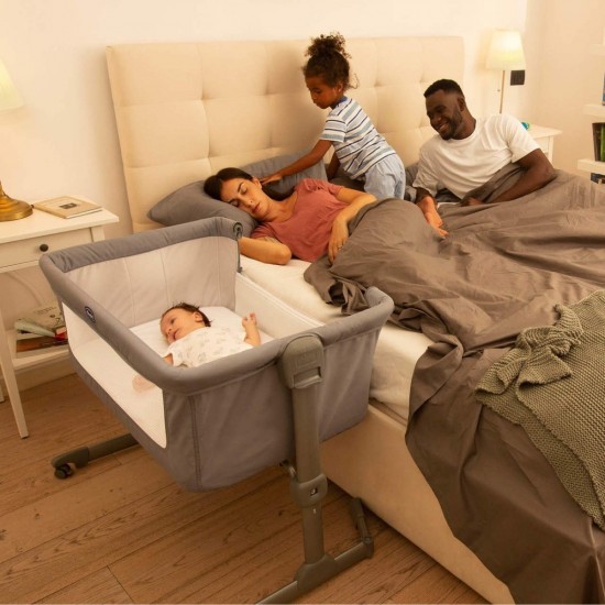 Chicco Λίκνο Next 2 Me Essential με Στρώμα και Ρόδες Γκρι