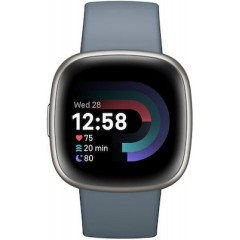 Fitbit Versa 4 Aluminium Αδιάβροχο Smartwatch με Παλμογράφο (Blue & Platinum)