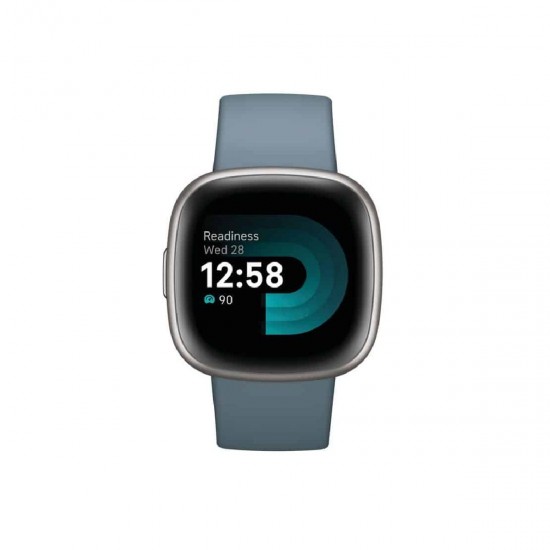 Fitbit Versa 4 Aluminium Αδιάβροχο Smartwatch με Παλμογράφο (Blue & Platinum)