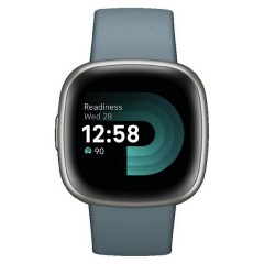Fitbit Versa 4 Aluminium Αδιάβροχο Smartwatch με Παλμογράφο (Blue & Platinum)