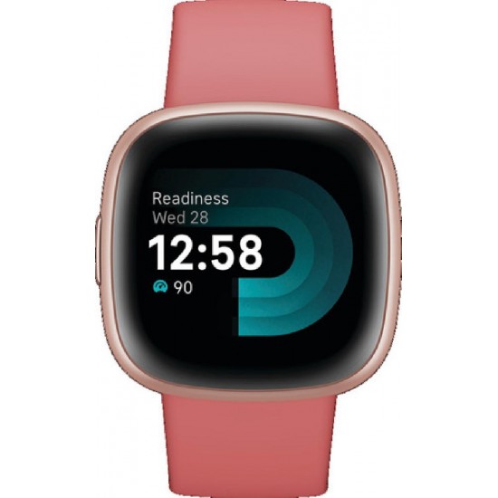 Fitbit Versa 4 Aluminium Αδιάβροχο Smartwatch με Παλμογράφο (Pink Sand/Copper Rose)