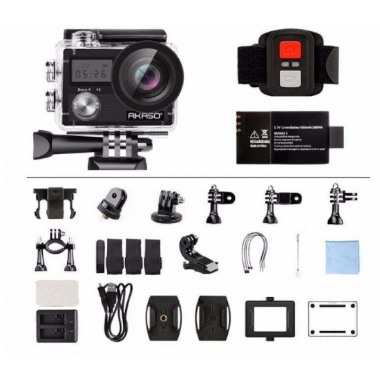 Akaso Brave 4 Action Camera 4K Ultra HD Υποβρύχια (με Θήκη) Accessories Kit με Οθόνη 2