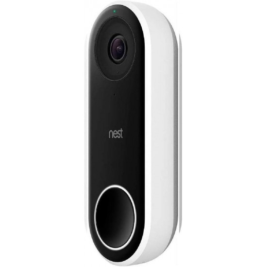 Google Nest Hello Doorbell Ασύρματο Κουδούνι Πόρτας με Κάμερα και Wi-Fi Συμβατό με Google Home (NC5100EF) black Silver