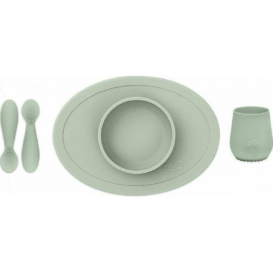 Ezpz εκπαιδευτικό σετ Φαγητού Tiny από Σιλικόνη για 4+ μηνών (FD-S5655C) Sage