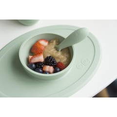 Ezpz εκπαιδευτικό σετ Φαγητού Tiny από Σιλικόνη για 4+ μηνών (FD-S5655C) Sage