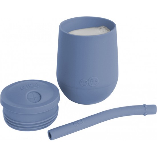 Ezpz Εκπαιδευτικό ποτήρι Mini Cup + καλαμάκι Indigo