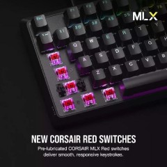 Corsair K70 Core RGB Gaming Keyboard with XXL Red Switches (CH-910971E-NA) Black US
