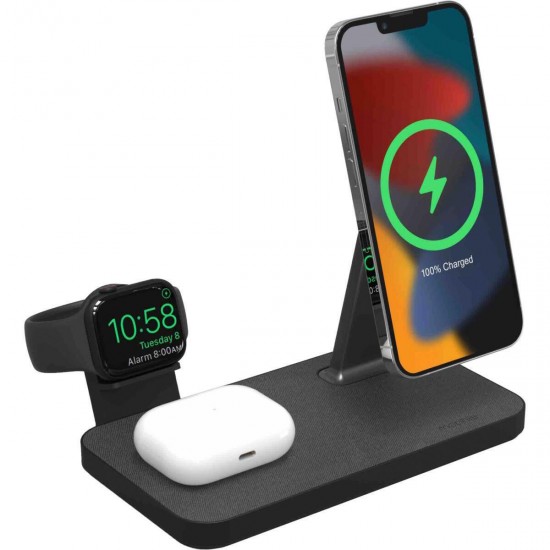 Mophie Snap+ (401309756) Black 3-in1 Wireless Charging Magsafe Stand 15W